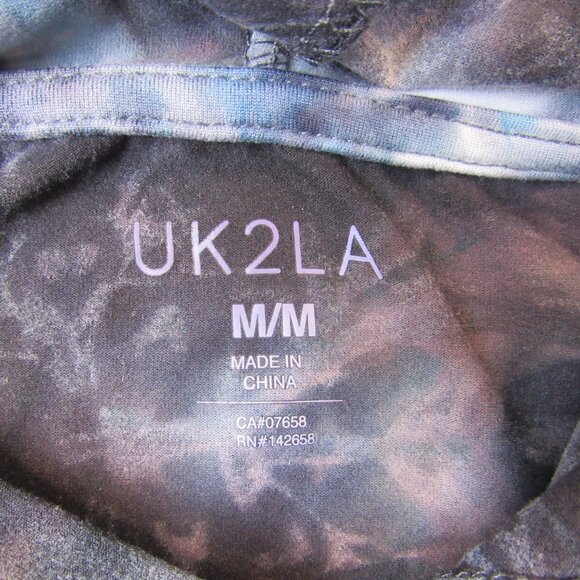 UK2LA Juniors Size M Multicolored Marbled Soft Hooded Long Sleeve Shirt - Picture 3 of 7